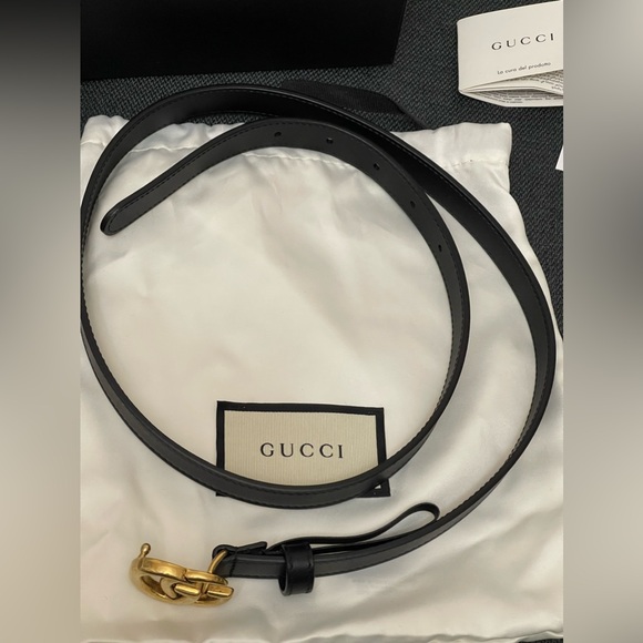 Gucci GG Marmont Gold-tone thin Belt Sz. 90cm - Picture 5 of 16